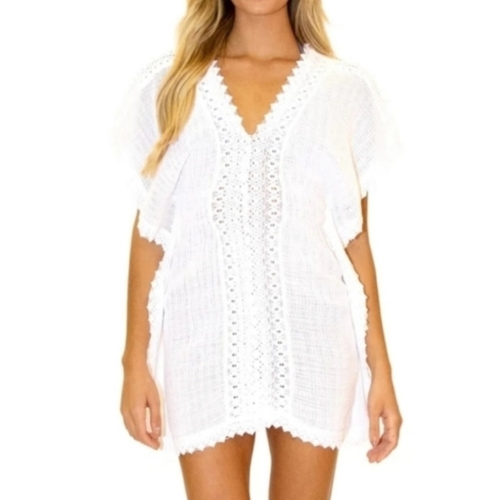 SEASPICE Resort Wear Peruvian Cotton Tunic/Cover Up Crochet Large